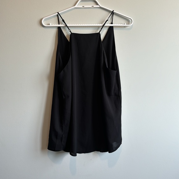 BNWT.  Black Chiffon Sleeveless Tank. Size M - Picture 2 of 2